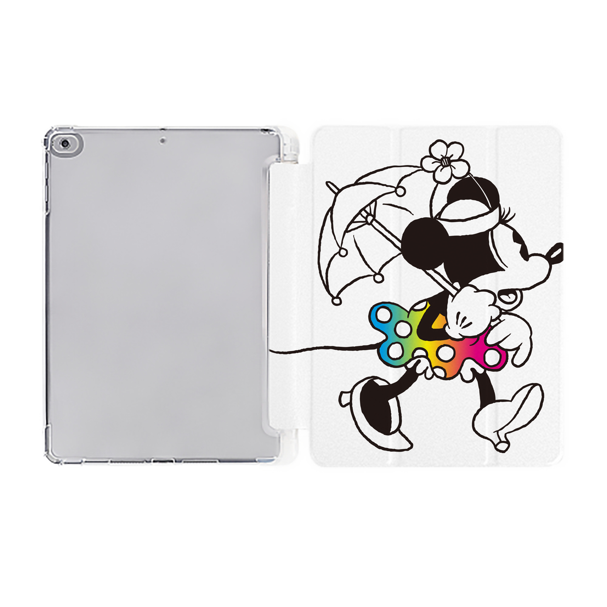 （画像用） ミッキーマウス Mickey Mouse IPad ケース ペン収納付き 三つ折りスタンド PUレザー×シリコン 対応機種9.5/10.5/10.9インチ